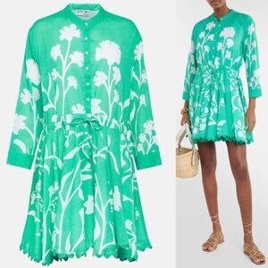 Juliet Dunn Green and White Floral Mini Dress